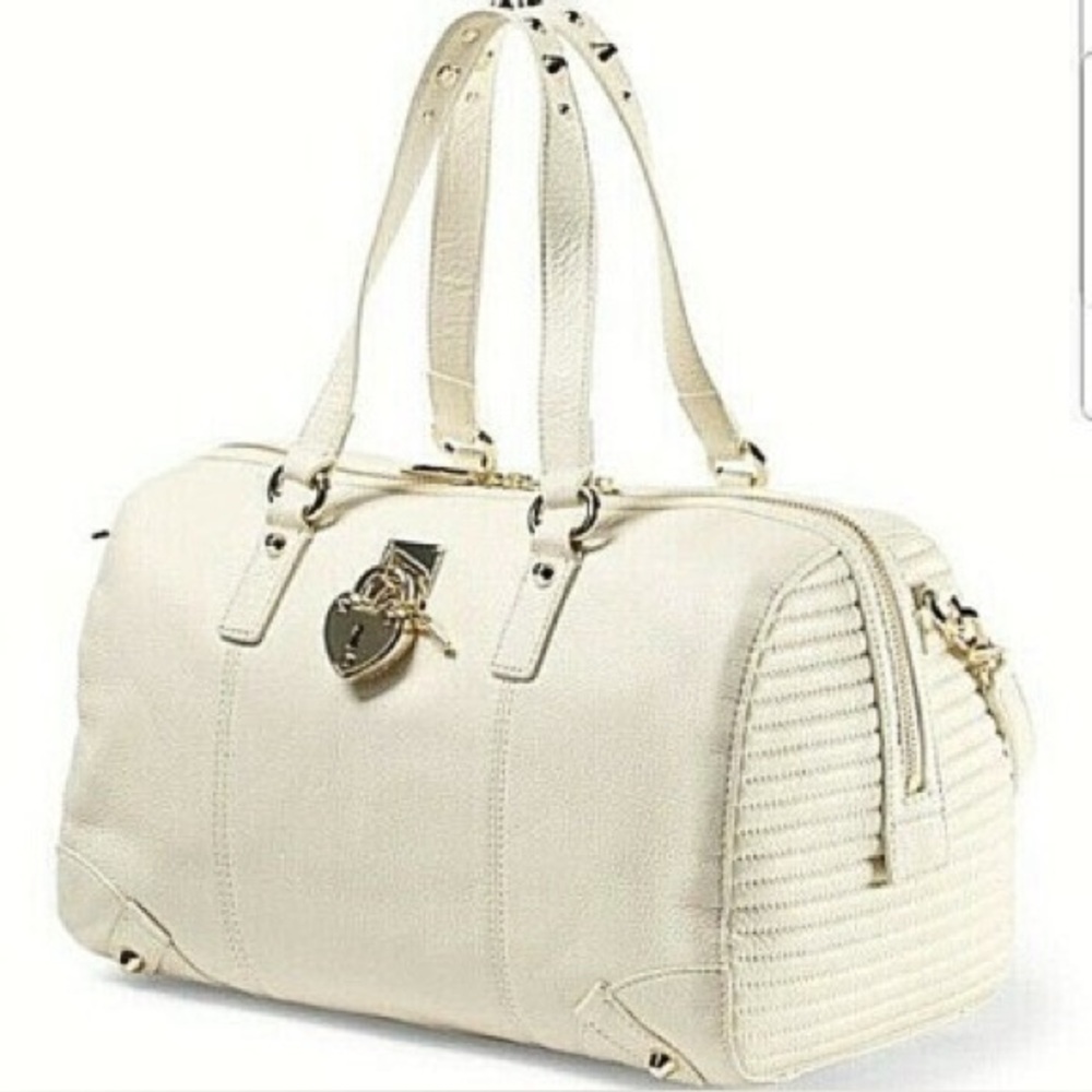 Juicy Couture Steffy Leather Satchel Handbag-Ivory